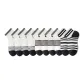 4 Black Gray Pinstripe+4 Gray Wide Stripes+2 Black Stripes Pattern