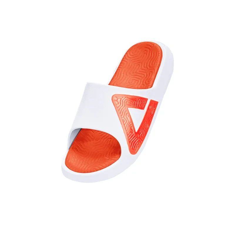 PEAK Statistic Sandals Slip Resistant, Odor Resistant, Antibacterial Slide Slippers Unisex White Orange-2