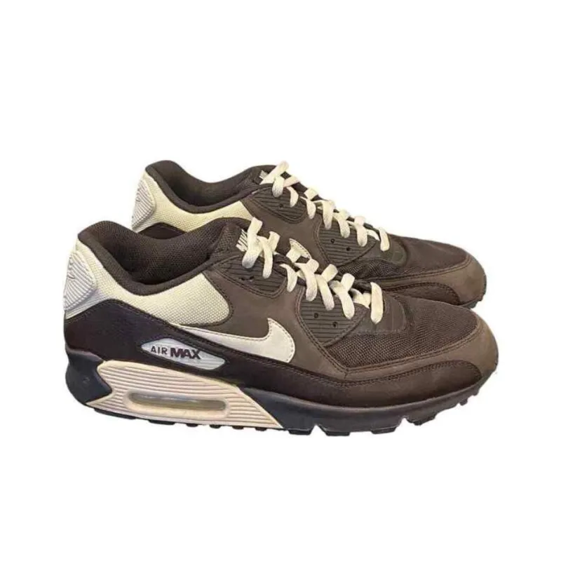 Nike Air Max 90 Anti Slip Wear Resistant Low Top Casual Running Shoes Unisex Dark Brown-2