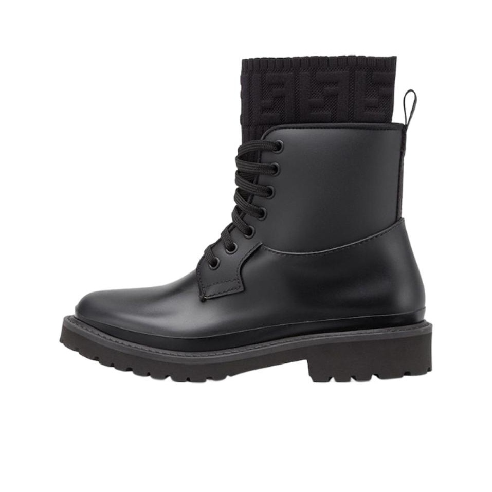 FENDI Women s Rockoko PVC Biker Boot Black POIZON