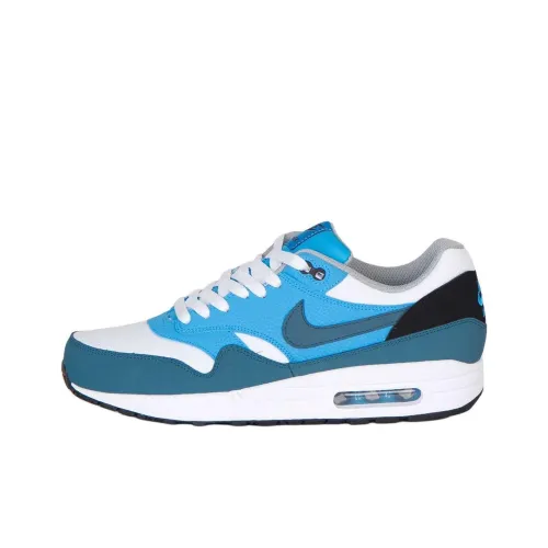 Nike Air Max 1 Casual Shoes Men Low-Top White/Night Factory/Bright Blue/Black