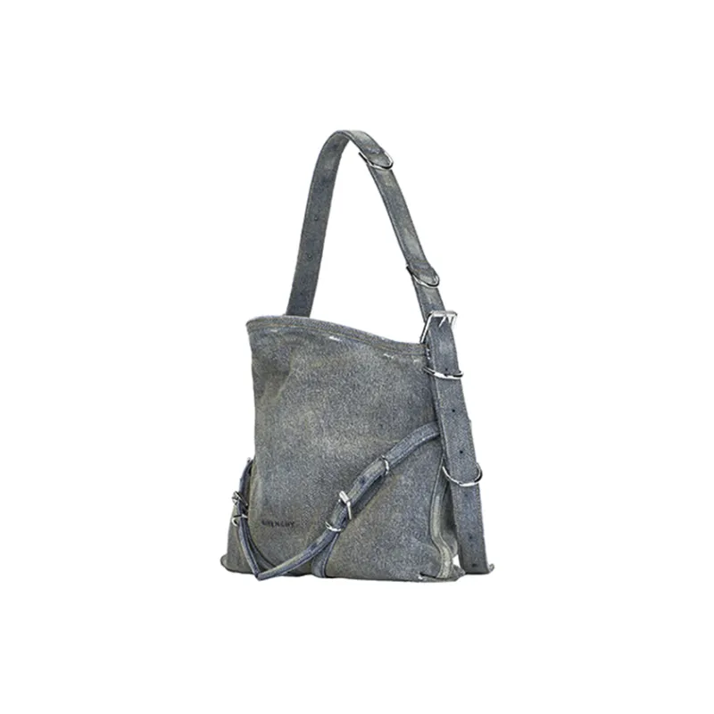 Givenchy 100% Cotton With Calfskin Handbag, Shoulder Bag Medium Size Women's Army Blue-2