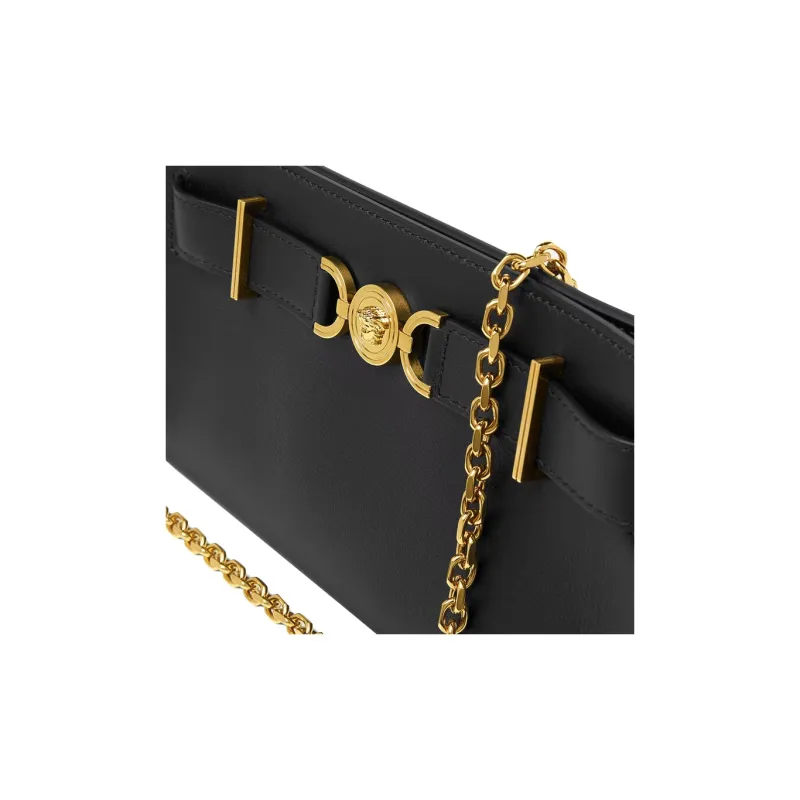VERSACE Medusa '95 Calfskin One Shoulder Crossbody Clutches Women's Black-4