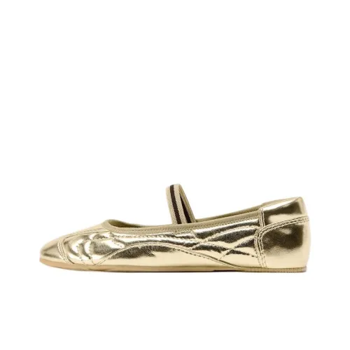 ZARA Mary Jane Shoes Women's Gold