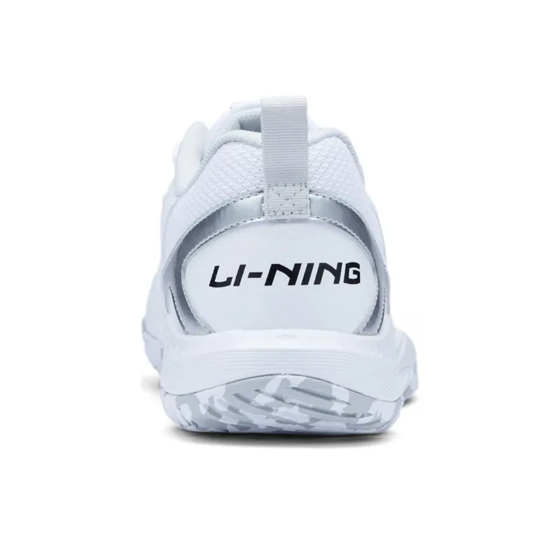 LiNing Anti Slip Wear Resistant Low Top Badminton Shoes Unisex Standard White Black-3