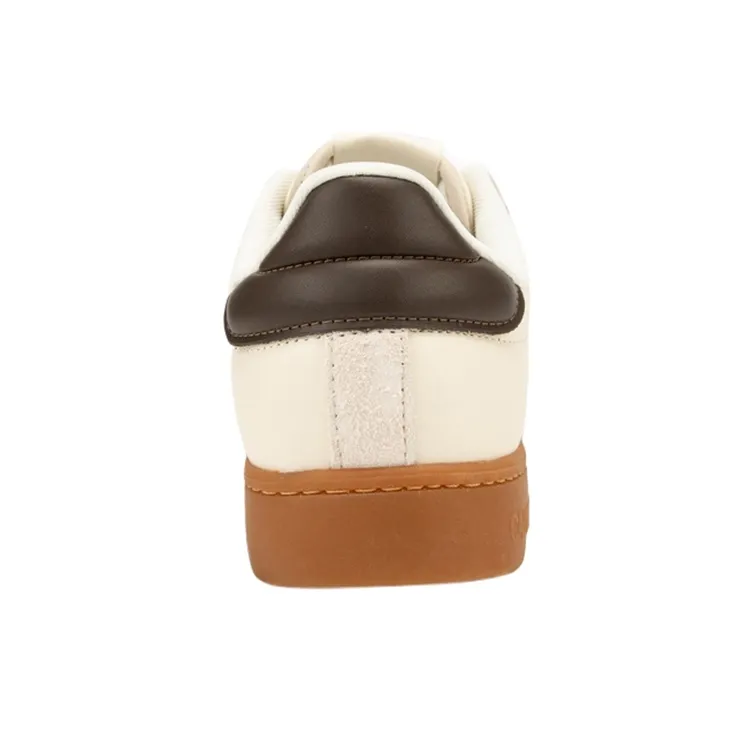 CALVIN KLEIN Low Top Skateboard Shoes Men's Milk White/Cocoa Brown-5