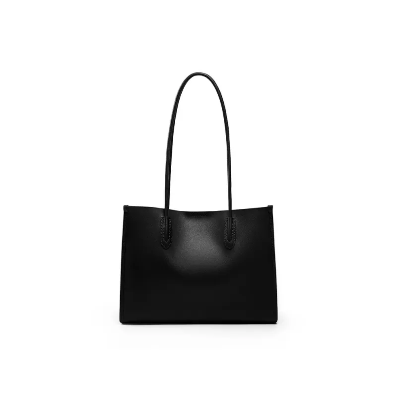 ROSEROOEN Cow Leather Tote Bag Shoulder Bag Regular Women's Black/Salted Caramel/Coffee/Gold Brown/Smoke Gray-0