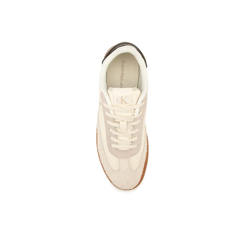 CALVIN KLEIN Low Top Skateboard Shoes Men's Milk White/Cocoa Brown-4