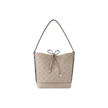 LOUIS VUITTON Flore Leather Handbag Shoulder Bag Women's Gray