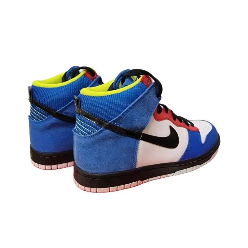 Nike Dunk High Anti-Slip Wear-Resistant High-Top Kids' Skateboarding Shoes Blue Black White Teenagers-2