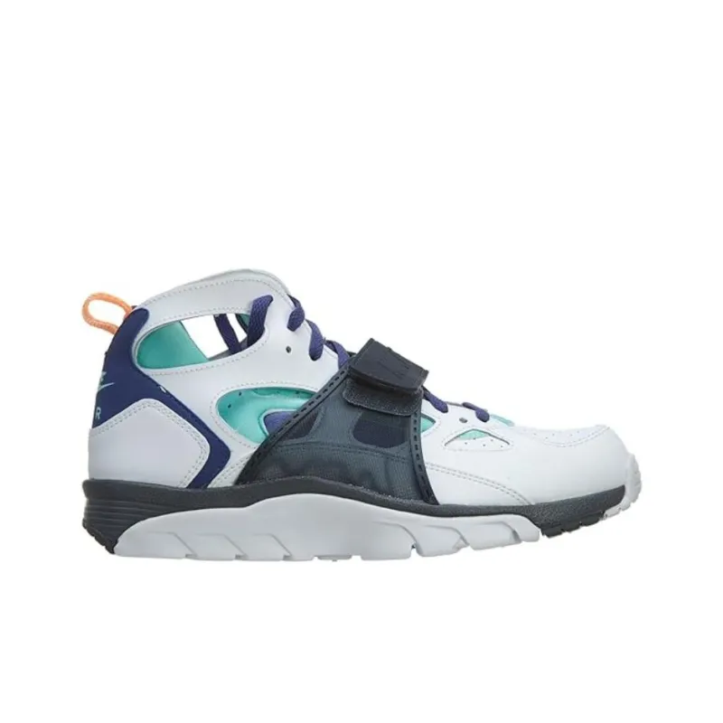 Nike Air Trainer Huarache Anti Slip Wear Resistant Low Top Vintage Basketball Shoes Men's White Blue-1