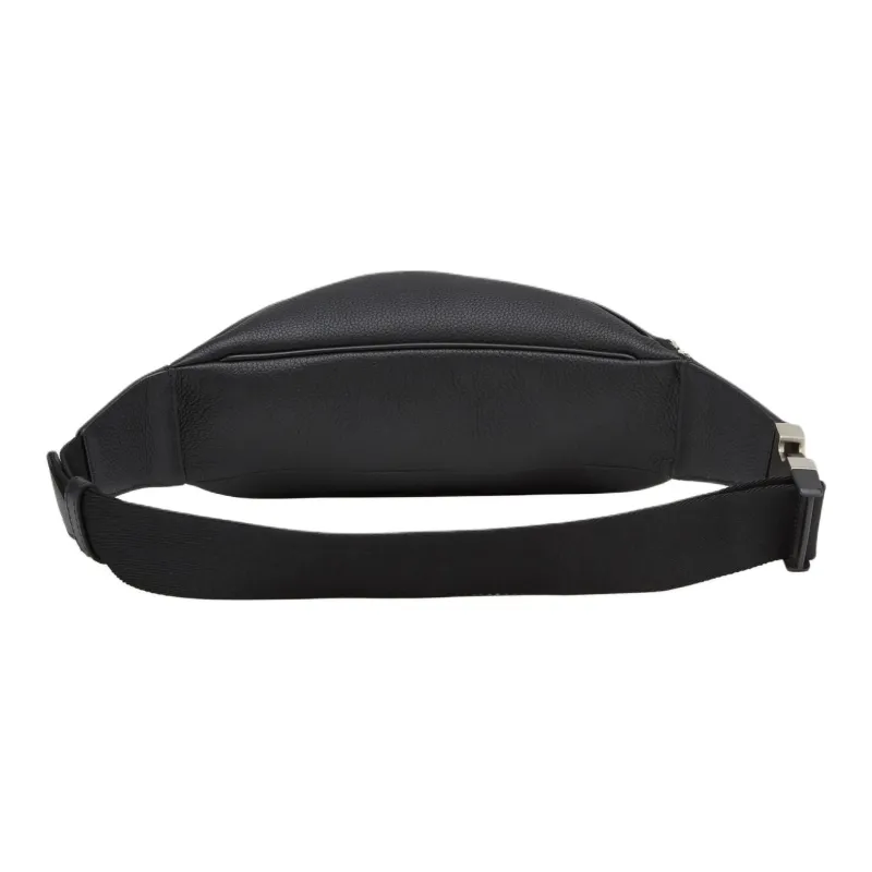 FERRAGAMO GANCINI Calfskin Sling Bag Fanny Pack Men's Black-2