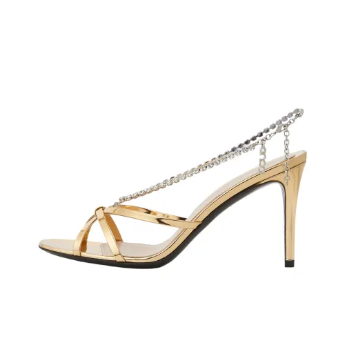 GUCCI One Strap Sandals 8.5cm Women's Gold