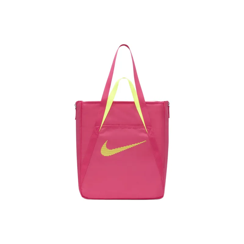 Nike Polyester Tote Bag Shopping Bag Shoulder Bag Handbag Unisex Jade Pom Pink With Neon Pink Accents-0