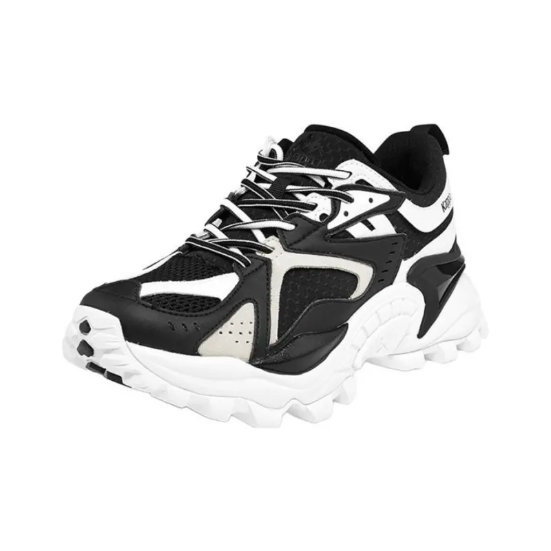 Kappa Cushioned Slip-Resistant Low-Top Casual Shoes Unisex Black White-1
