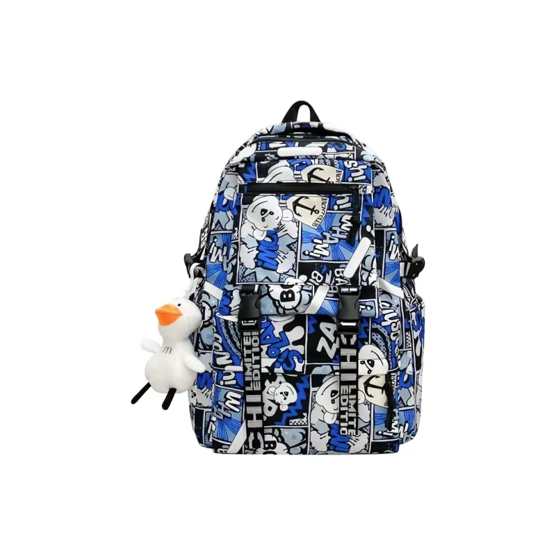 Deli Bear Nylon Carry Backpack Unisex Blue/Black/Purple/Red-5