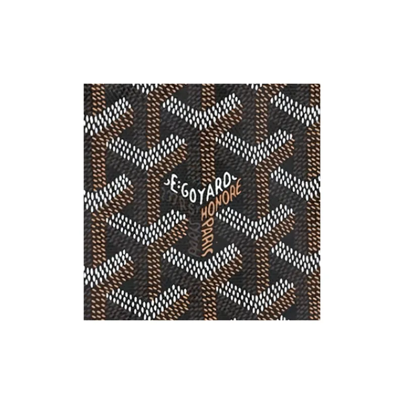 GOYARD Canvas With Calfskin Key Pouch Nano Unisex Black & Brown-7