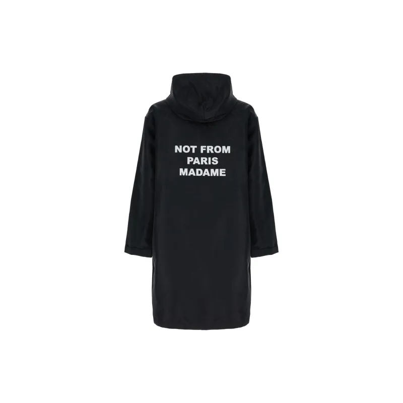 DROLE DE MONSIEUR Slogan Printed Drawstring Parka-1