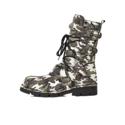 NEW ROCK Ankle Boots Unisex Camouflage Black