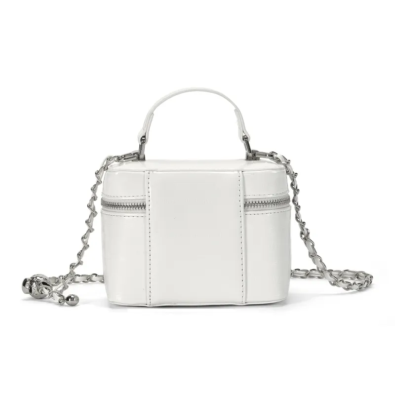 ST&SAT Synthetic Leather One Shoulder Handbags Regular Women's Ecru/Silver/Black-3