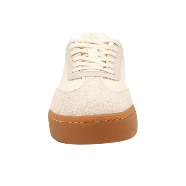 CALVIN KLEIN Low Top Skateboard Shoes Men's Milk White/Cocoa Brown-3