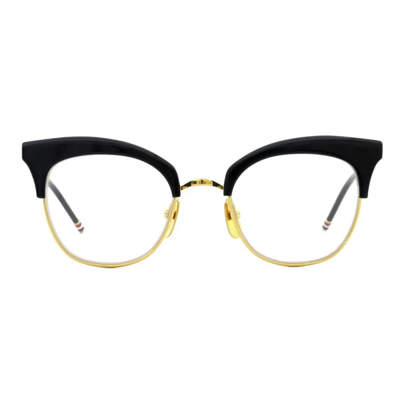 THOM BROWNE· Acetate Metal Browline Eyeglass Frames Unisex Black-1