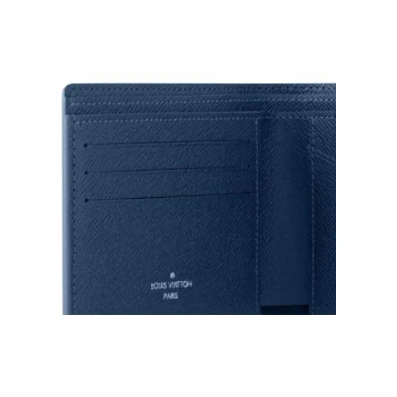 LOUIS VUITTON Multiple Monogram Canvas Cow Leather Patchwork Wallet Men's Gradient Blue-3