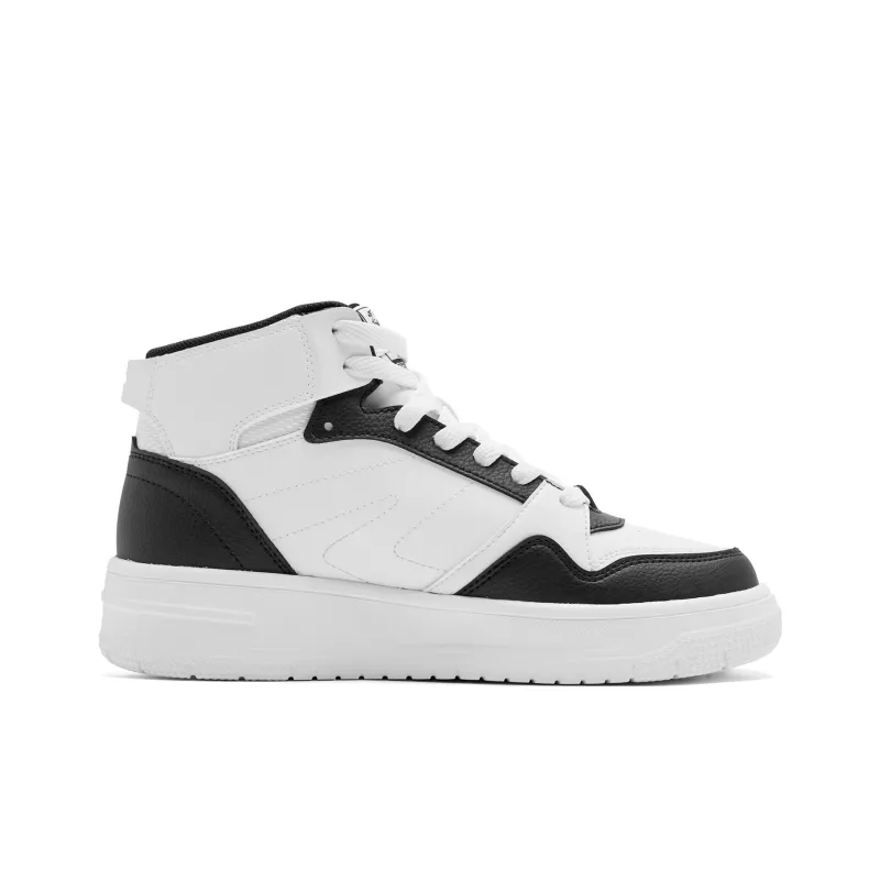 QIAODAN Skateboard Shoes Women's High Top Jordan White/Black-1
