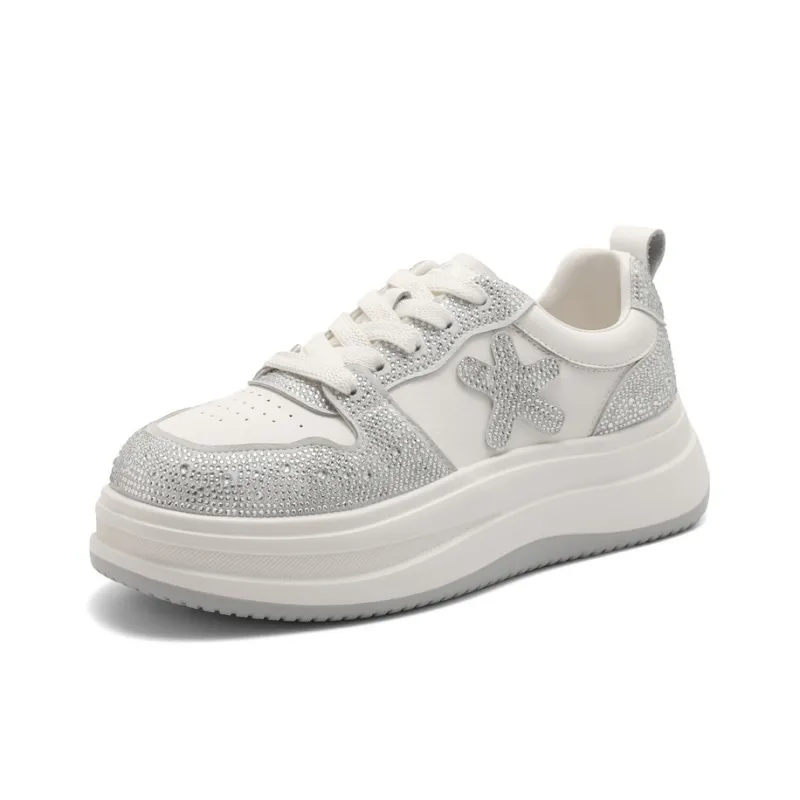 BELLE Height Increasing Wear-Resistant Lightweight Slip-Resistant Low-Top Skateboard Shoes Women's Black Gray-5