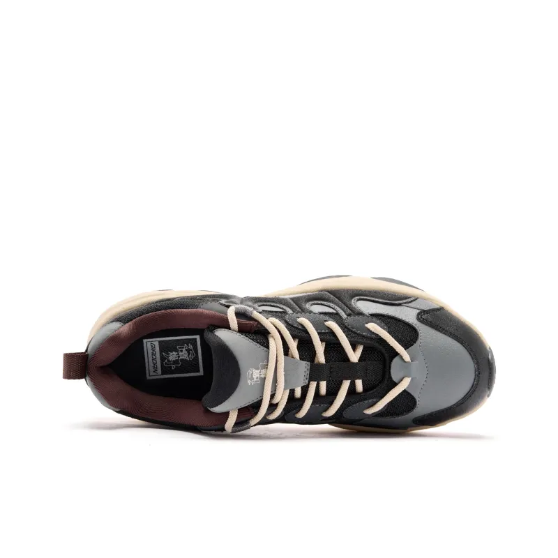 QIAODAN Wilder Coverage Height Increasing Abrasion Resistant Slip Resistant Low Top Casual Shoes Men's Black Gray-3