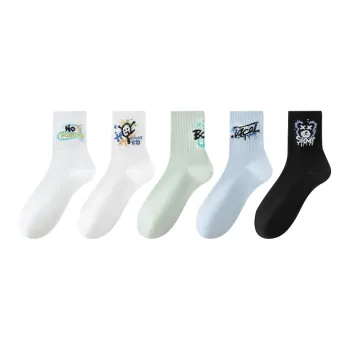 H YXIANG Mid Calf Socks Women's 5 Pack