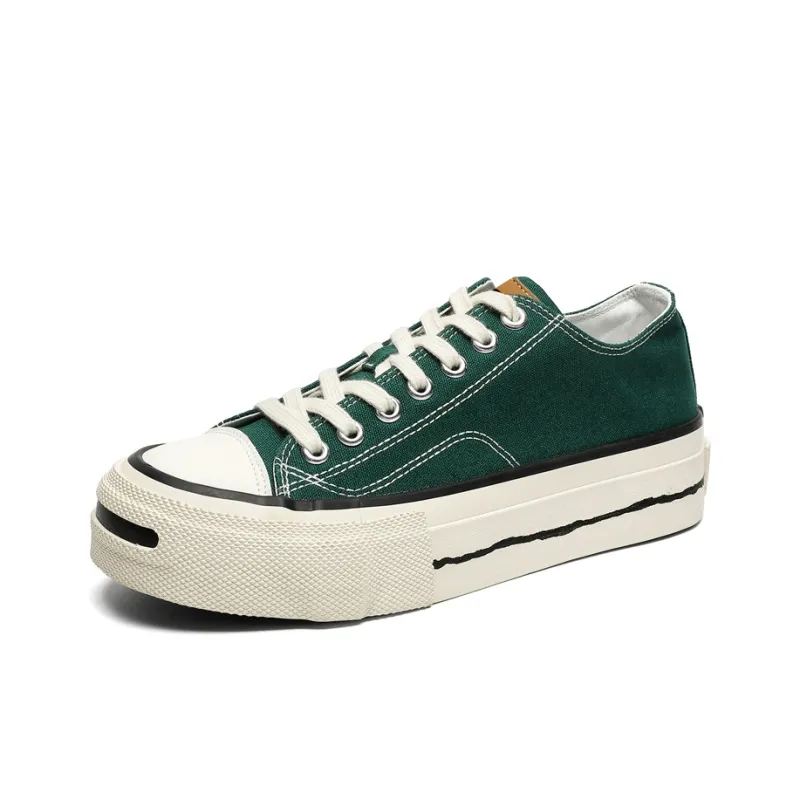 OUGLEMEN Lightweight Height Increasing Low Top Canvas Shoes Men's Gift Box Set-9