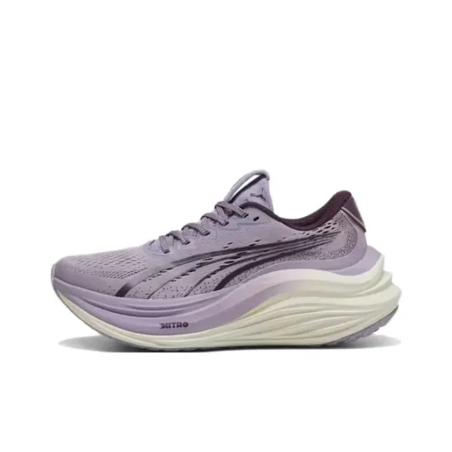 PUMA Anti Slip Wear Resistant Low Top Casual Running Shoes Women's Purple Gray White