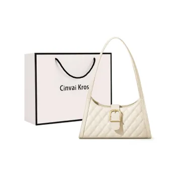 Simvay Clos Cow Leather With Synthetic Leather Shoulder Bag Regular Women's Black/Ecru