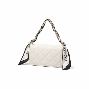 COOGI Cow Leather Handbag Crossbody Bag Regular Women's Black/Ecru/Pink
