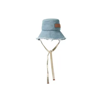 LOEWE Leather Denim Bucket Hats Women's Blue