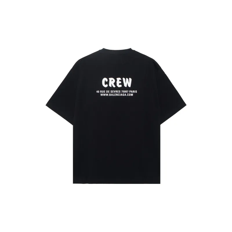 Balenciaga Drop Shoulder Sleeve T Shirt Women's Black-1