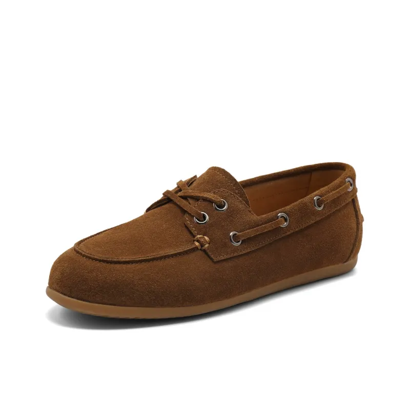 BELLE Boat Shoes Women's Brown Beige-1