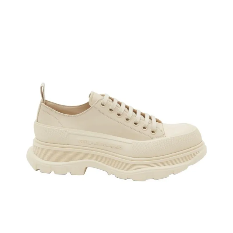 Alexander McQueen Tread Slick Low Lace Up Beige-1