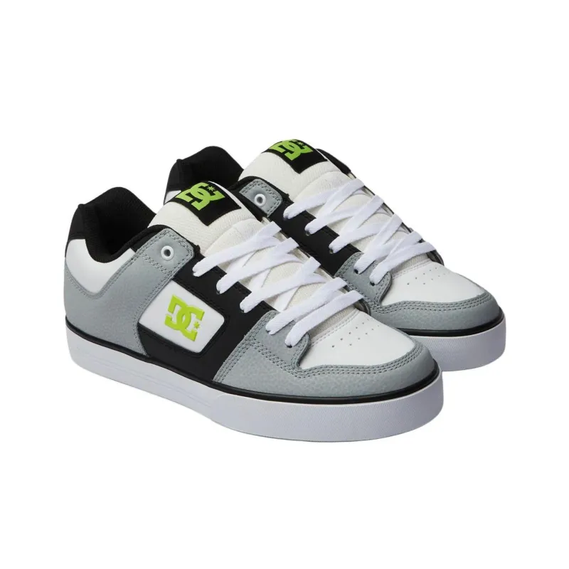 DC Shoes Low Top Skateboard Shoes Men's Gray White-2
