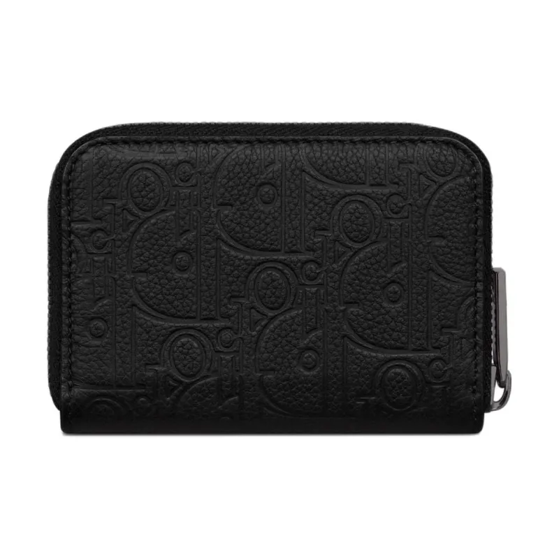 DIOR Calfskin Coin Purse Men's Black-2