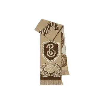 Burberry Cashmere Knit Scarves Unisex Brown