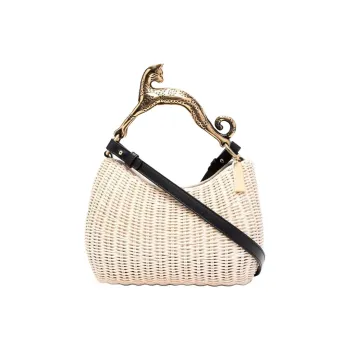 Lanvin Cat Embellished handle Woven Tote