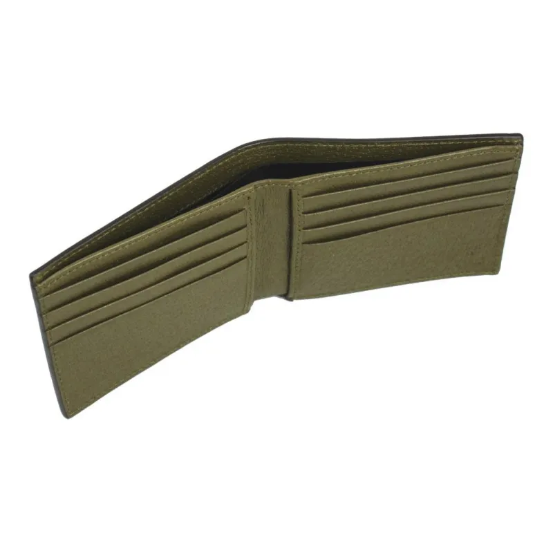 GUCCI Recycled Nylon With Leather Wallet Men's Green-1