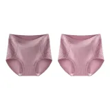 A Set-High-Rise Plus Size-Dark Purple+Cameo Brown (2 Pack)