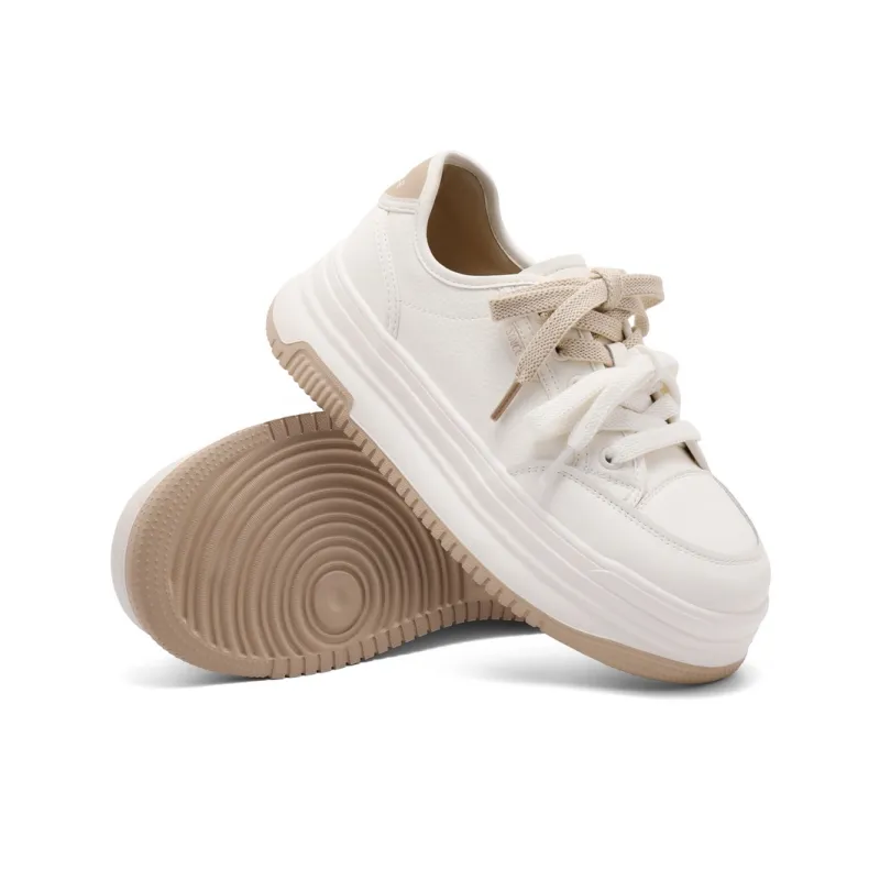 BELLE Wear-Resistant Slip-Resistant Low-Top Skateboard Shoes Women's Ecru/Apricot Ecru/Purple-4