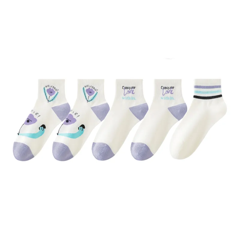 Lan Miao Mid Calf Socks Women's 5 Pack-9