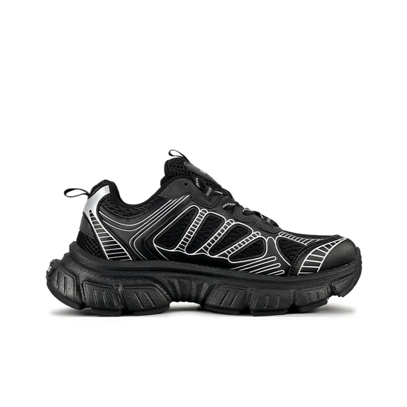 LuzaoT SUPER DRAG Anti Slip And Wear Resistant Breathable Low Top Chunky Sneakers Unisex Black White-1
