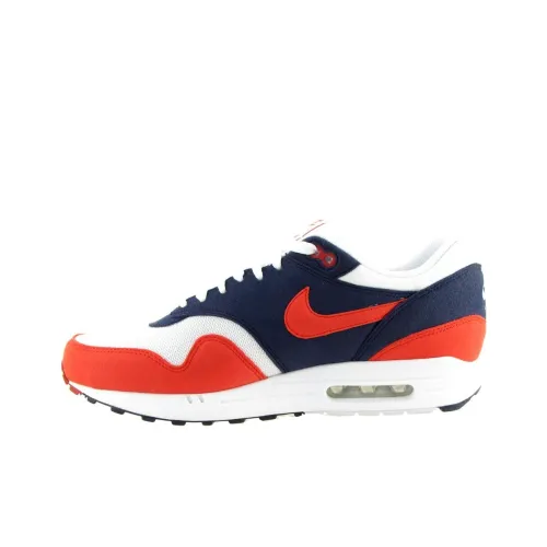 Nike Air Max 1 Running Shoes Men Low-Top Red, White, Navy Blue