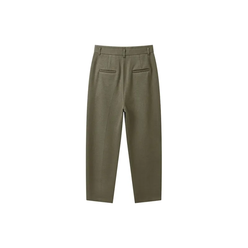 Yu Qianwen Casual Pants Women's Olive Green-1